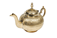 Чайник латунный с ручной гравировкой (полиш), 800 мл. ПОС002